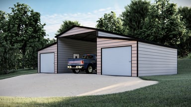 42x26x12x8 Double-Garage with Carport